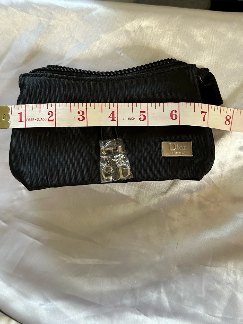 Dior Black Cosmetic Pouch with Bow Accent